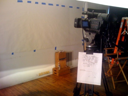 Film camera set up to capture visual mapping for video