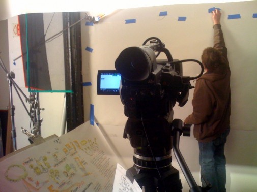 Camera set up to capture visual mapping for the video